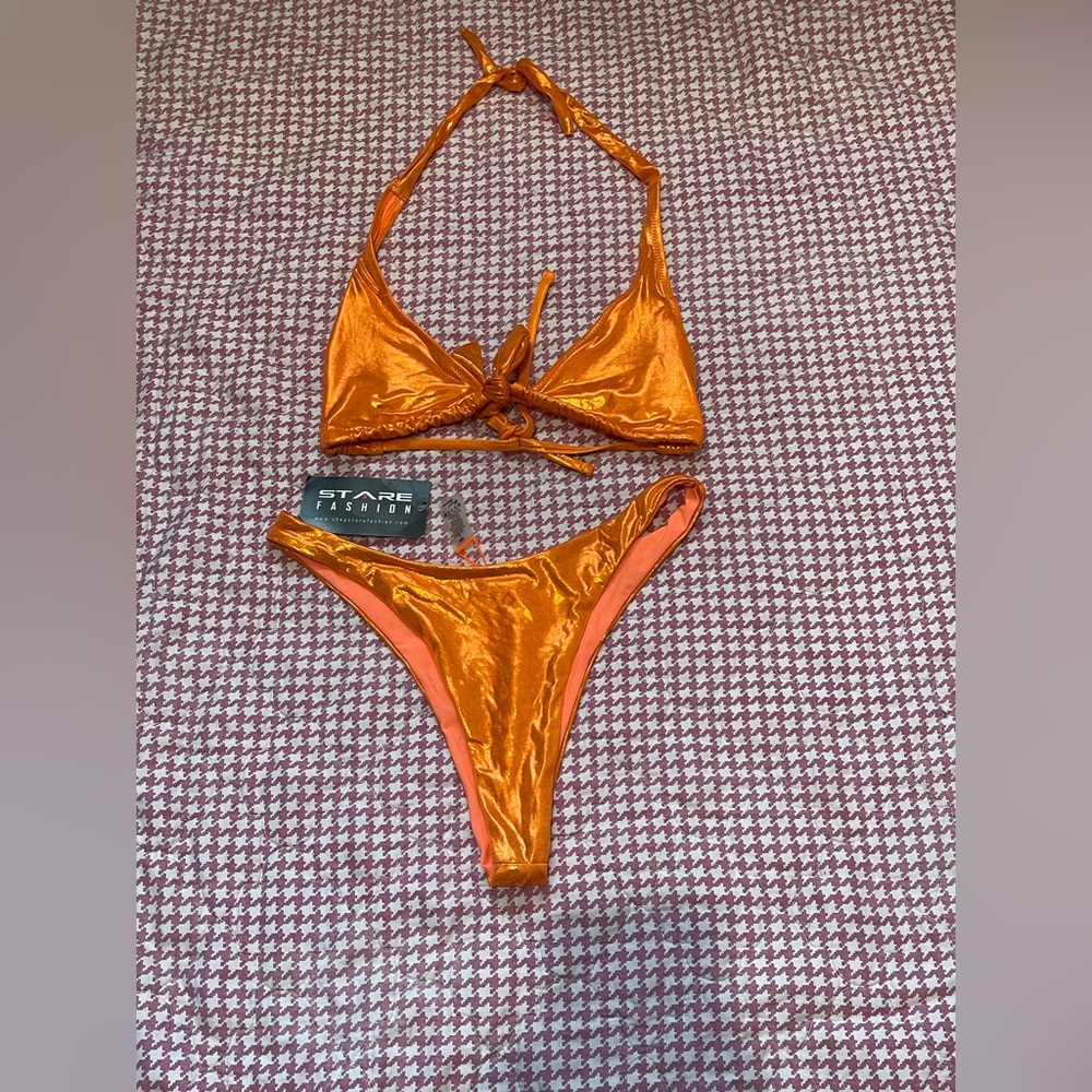 Mermaid erma Swimwear Orange Bikini Set - Picture 1 of 8